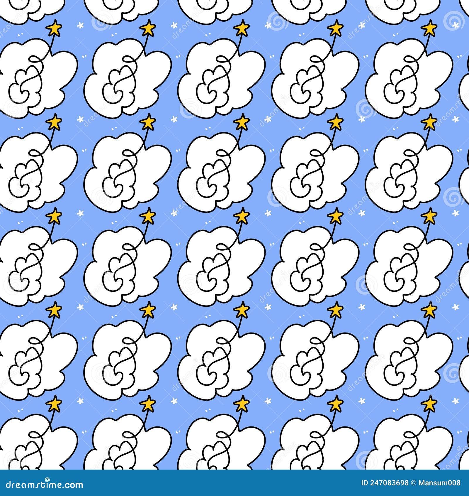 Seamless Pattern of Cartoon Background Stock Illustration