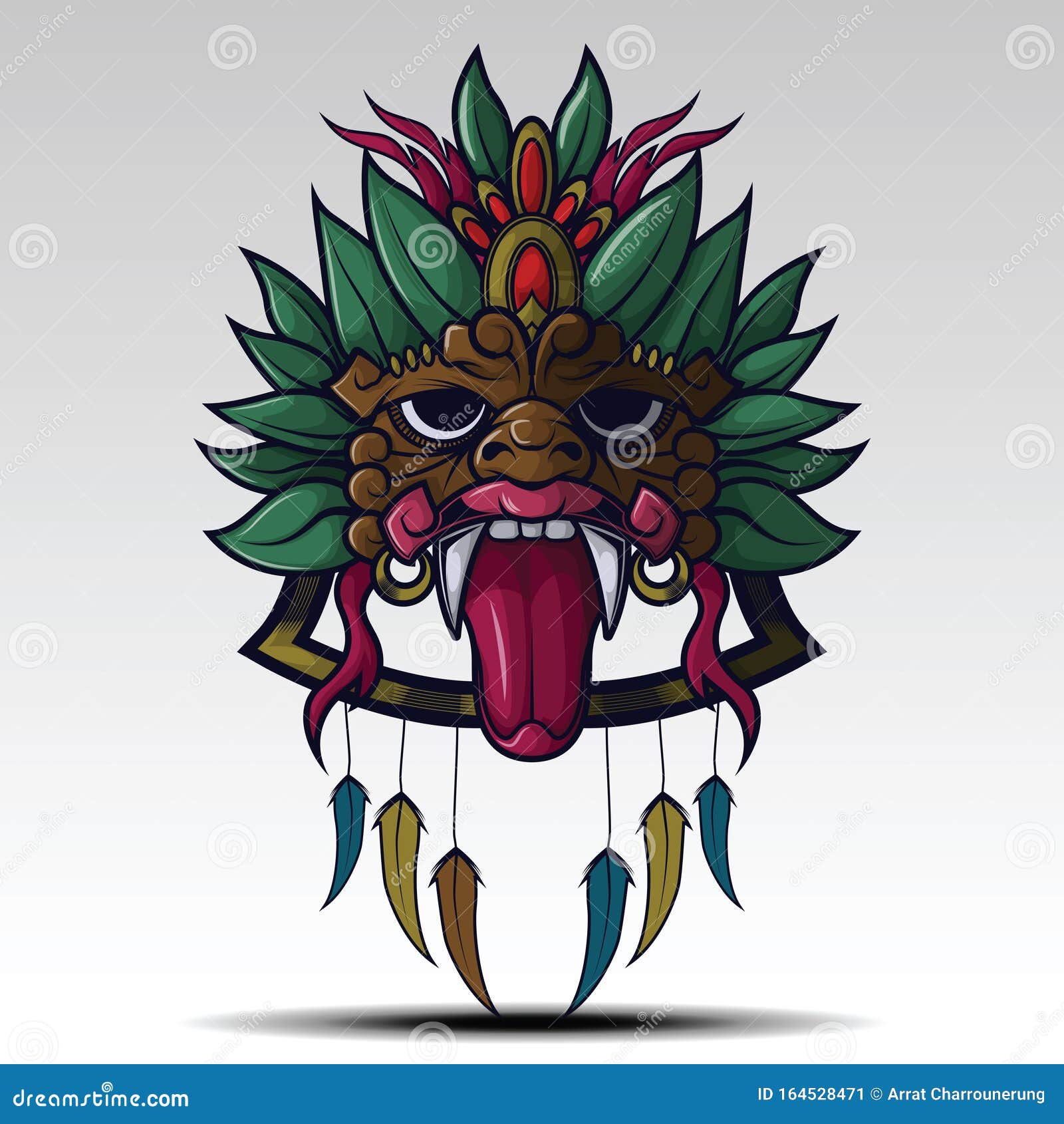 Art of Shaman Mask Tattoo Concept Stock Illustration - Illustration of  culture, history: 164528471