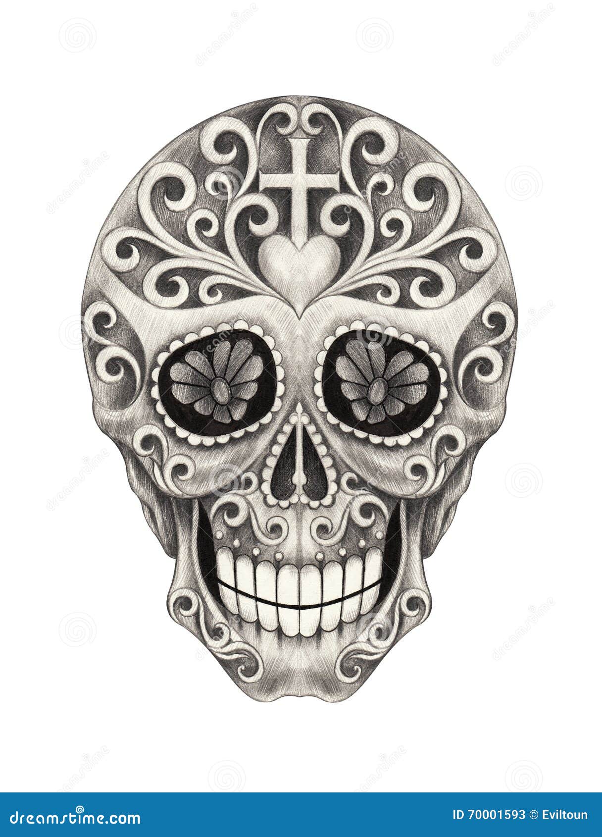 Art skull day of the dad. stock illustration. Illustration ...