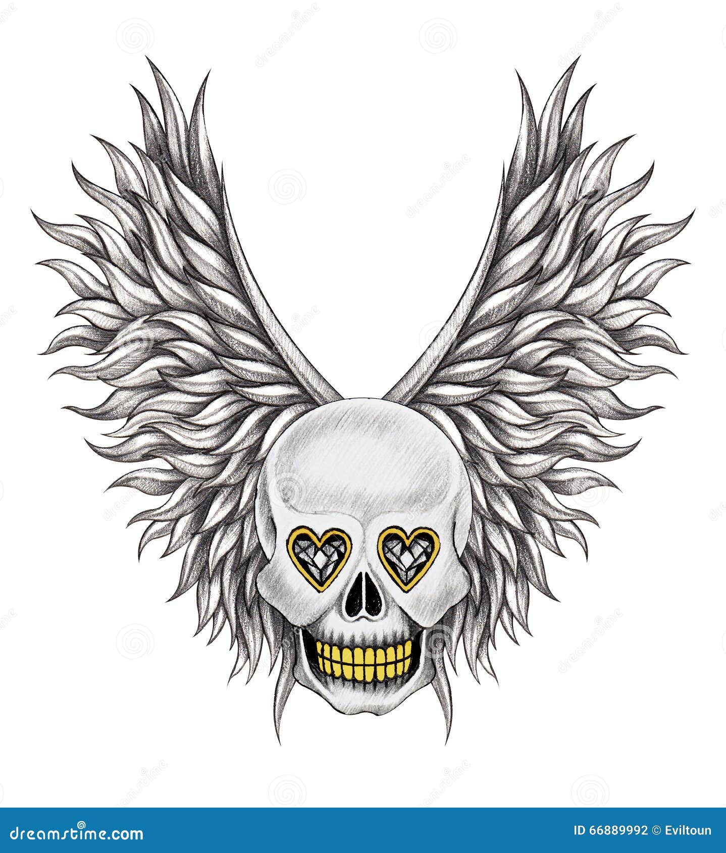 Premium Vector  Tattoo and t shirt design black and white hand drawn angel  skull engraving ornament