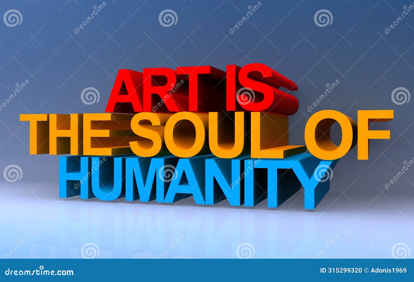 art is the soul of humanity on blue