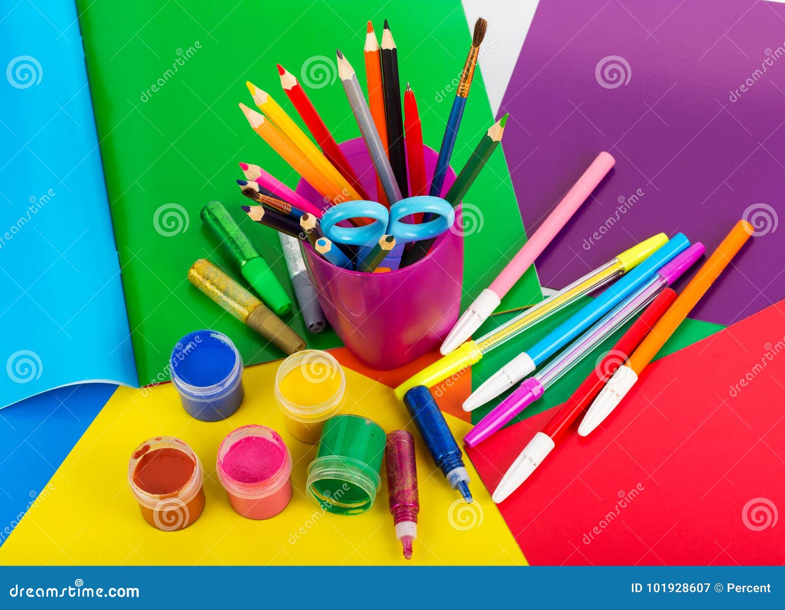 Art Supplies for Creative Work Stock Image Image of equipment, artist
