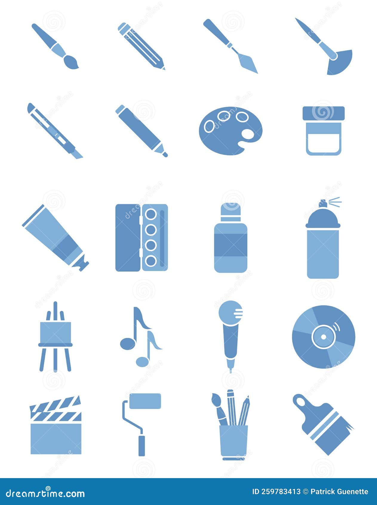 Art tools, icon stock vector. Illustration of notes 259783413