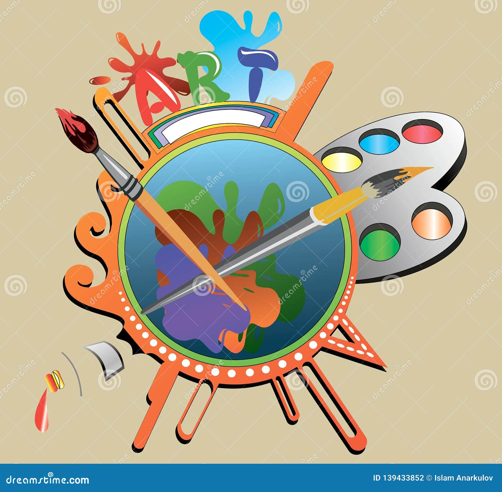 Illustrative Composition of the Artist Stock Vector - Illustration of ...