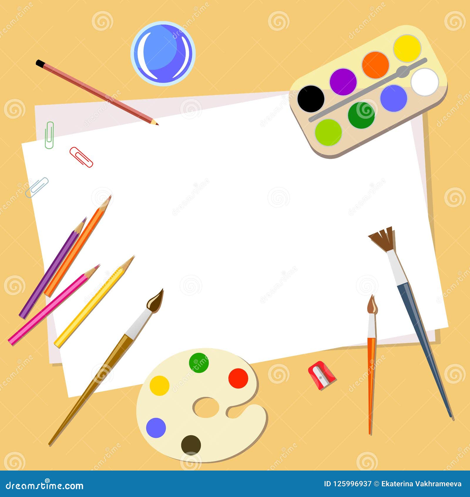 Painting materials and tools for artists Vector Image