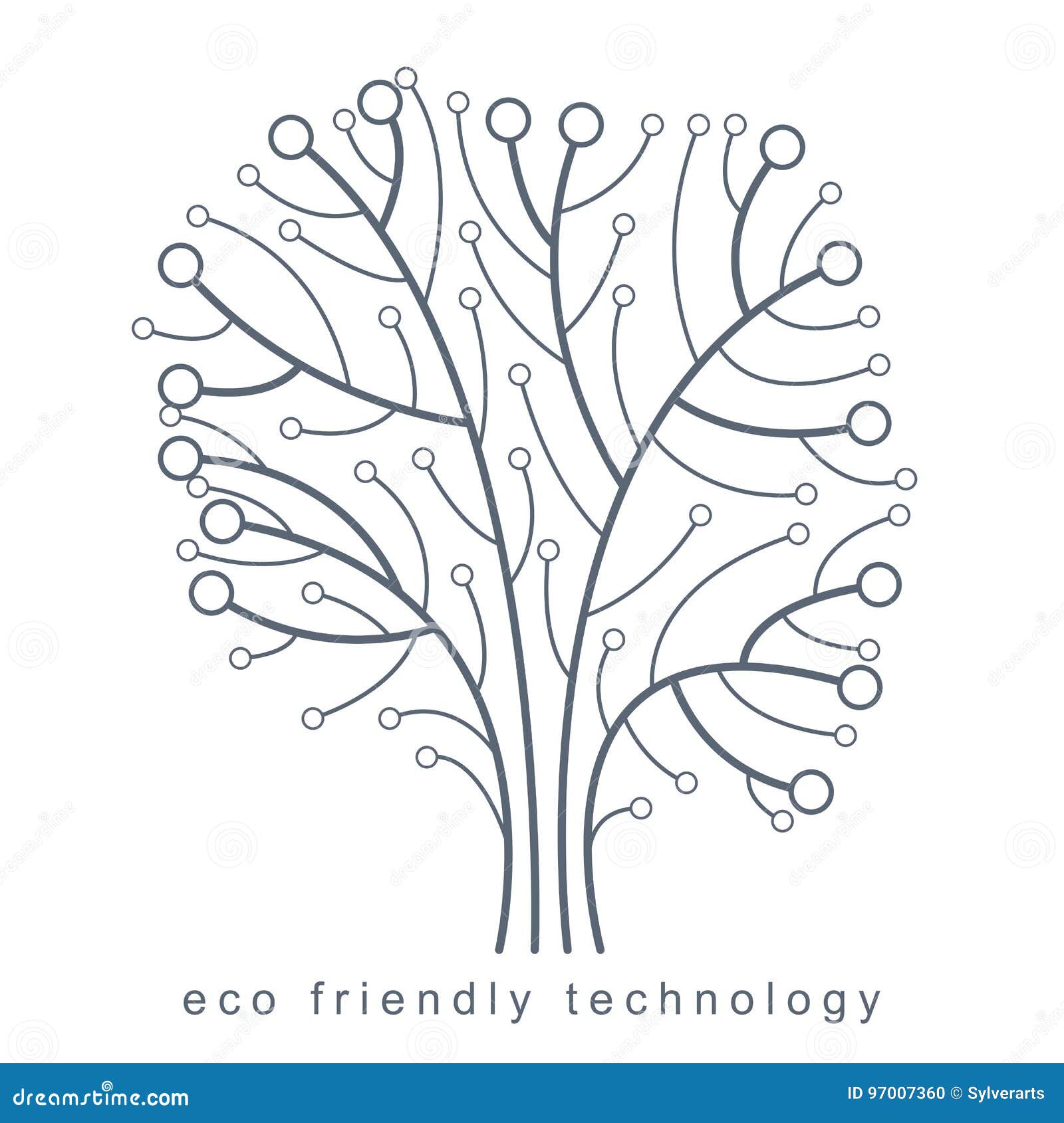 art  graphic  of modern digital tree, technology innovation abstract . renewable resources idea.