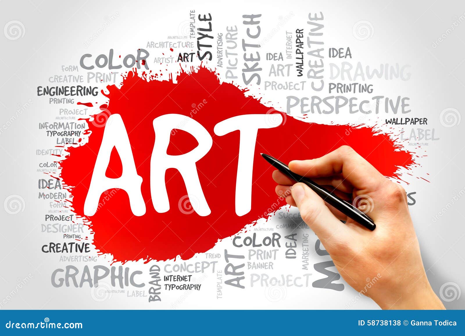 Art word cloud stock photo. Image of drawing, decoration 58738138