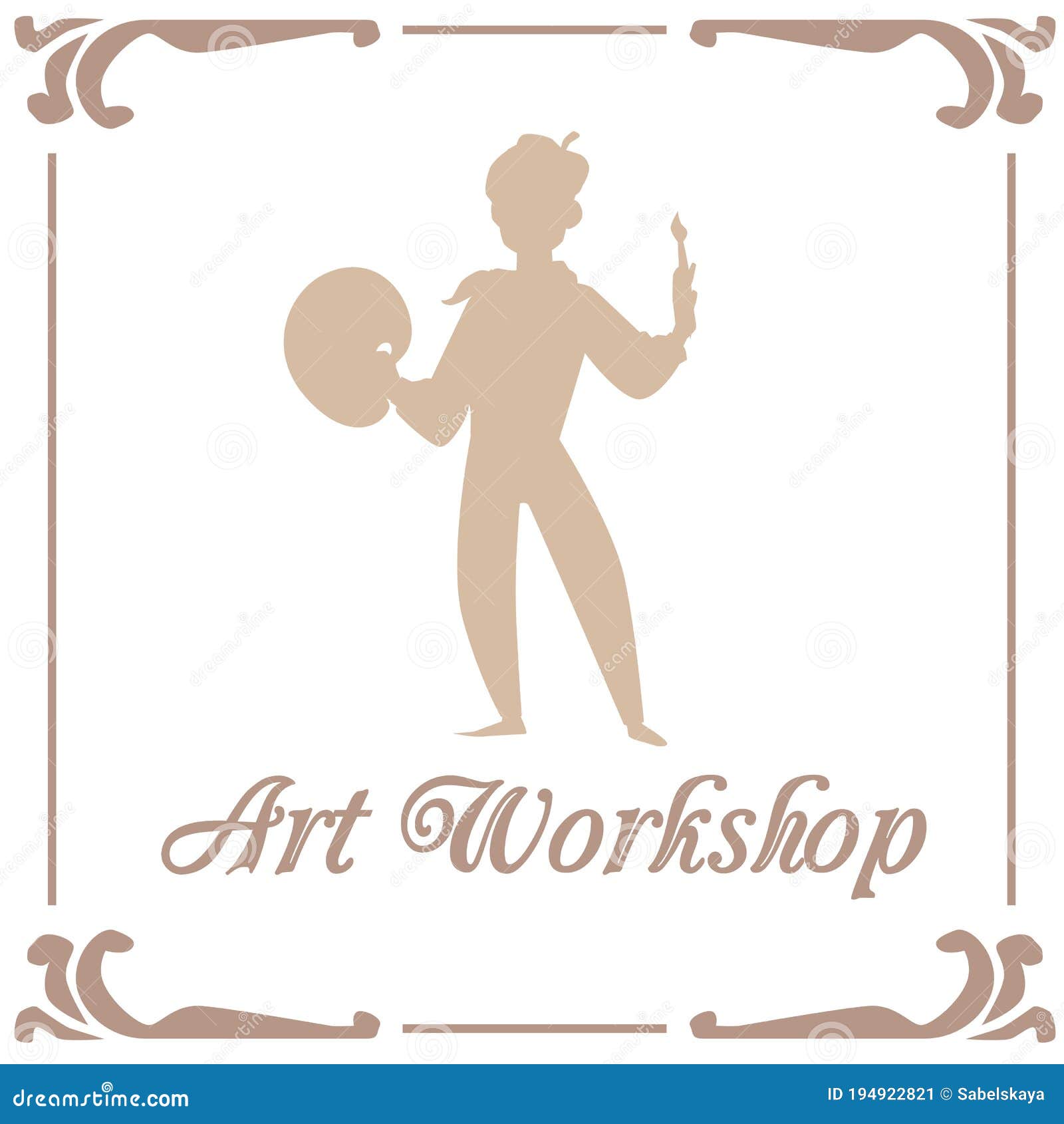 Art Workshop or Creative Painting Studio Banner Vector Illustration