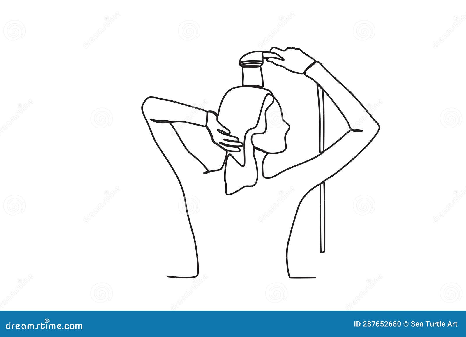 A Woman Taking a Morning Shower Stock Illustration Illustration of