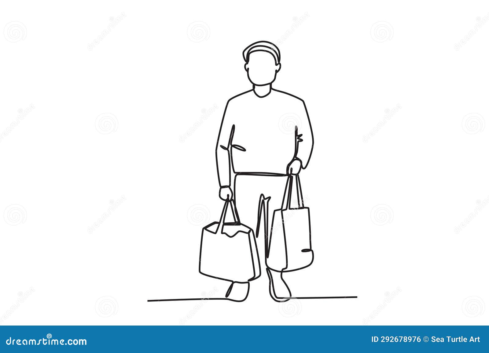 A Migrating Man Carrying Two Bags Stock Illustration Illustration of