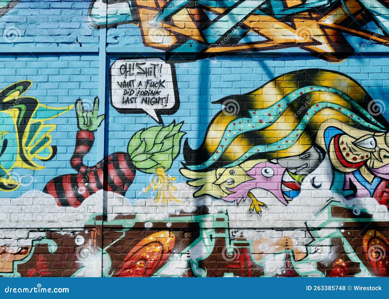 Arte Callejero De Graffiti En Un Edificio En Dusseldorf Foto de archivo  editorial - Imagen de coloreado, textura: 263385748, image size:1600x1233