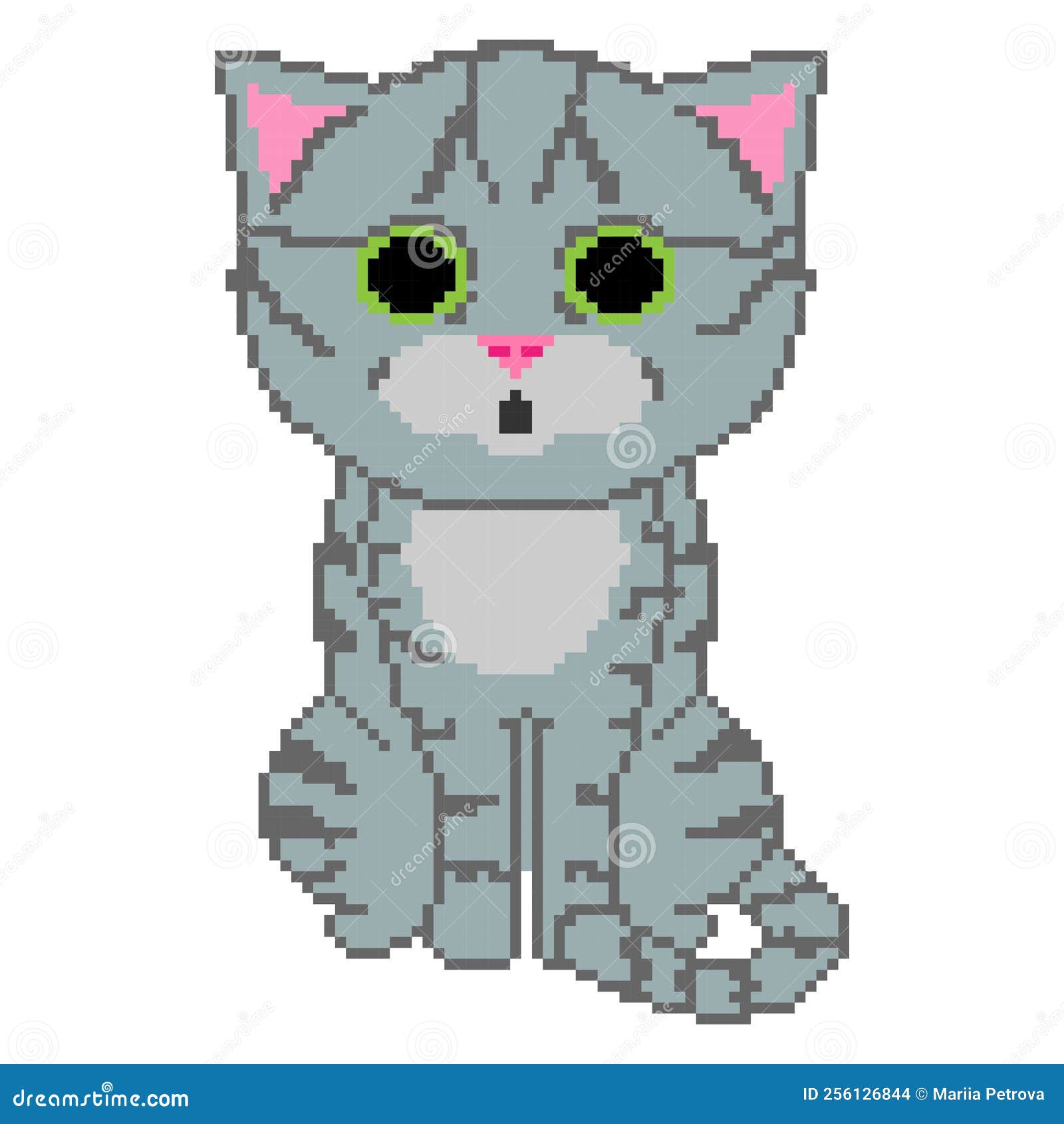 Gato animal ilustração de pixel art