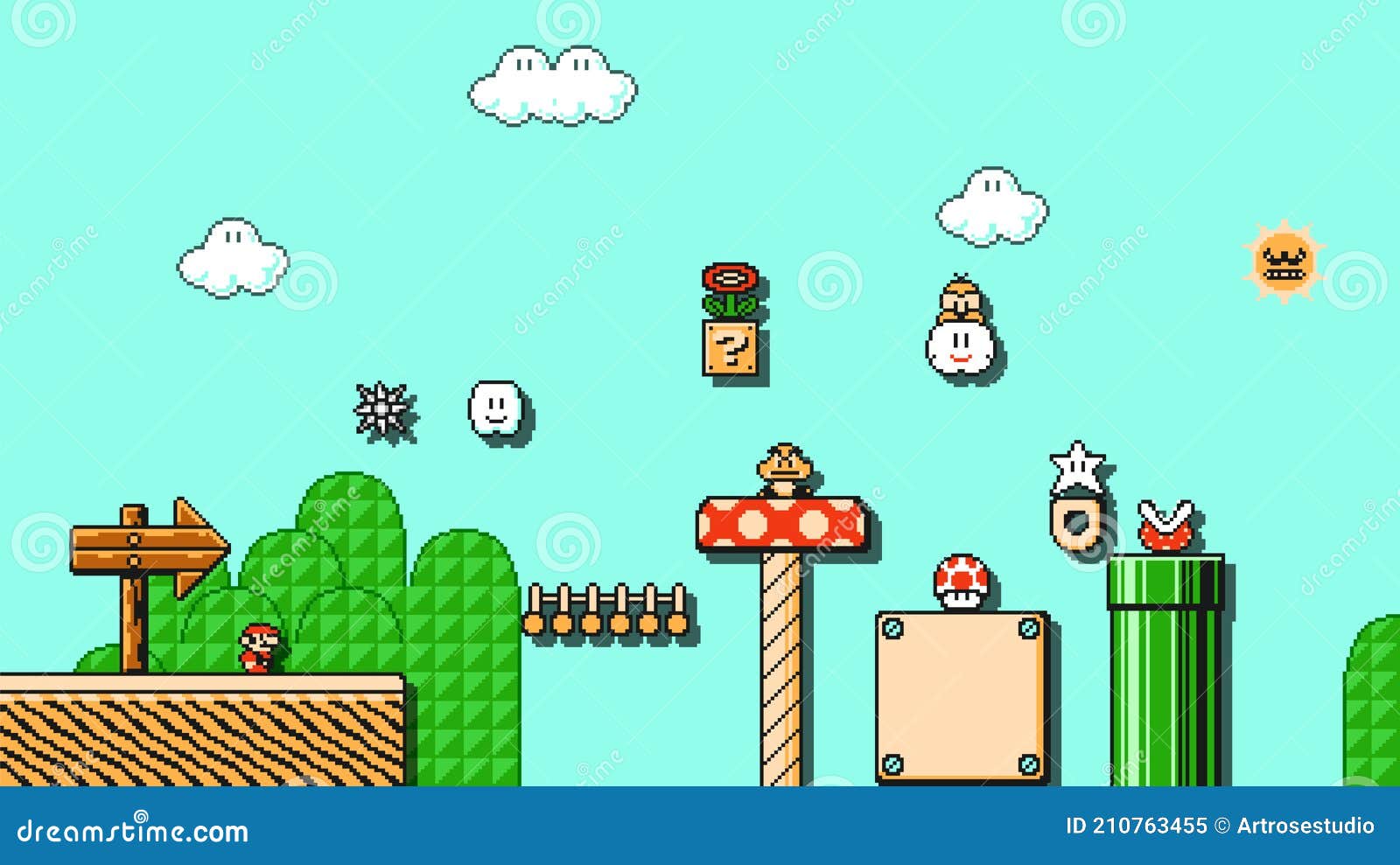 evaporación Turbulencia Falange Arte De Super Mario Bros 3 Clásico Videojuego Pixel Diseño Vector  Ilustración Imagen editorial - Ilustración de hermanos, licencia: 210763455