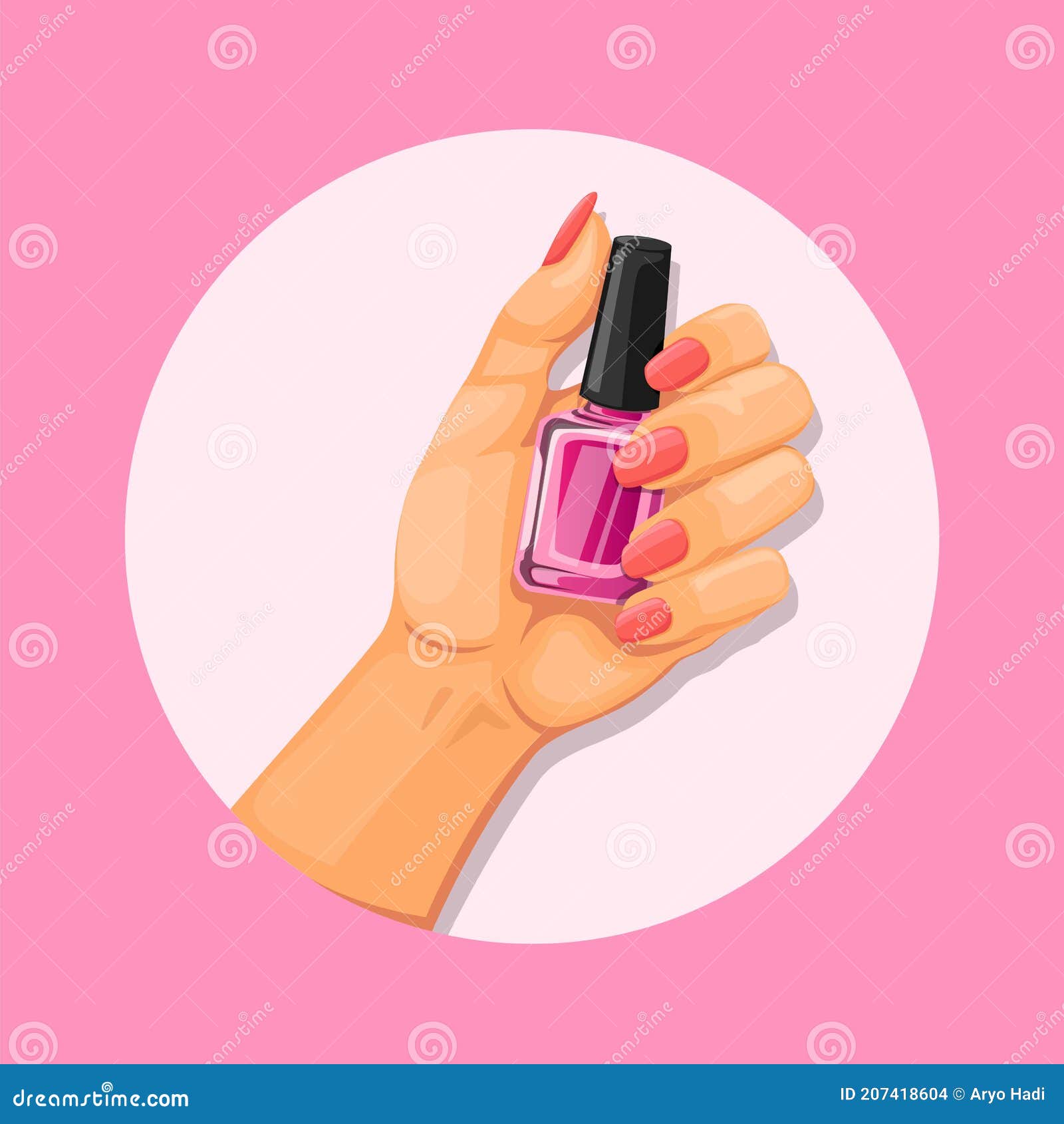 Arte De Uñas De Manicura De Mano Y Concepto De Producto Polaco En La  Ilustración De Dibujos Animados Vector Ilustración del Vector - Ilustración  de lustre, arte: 207418604