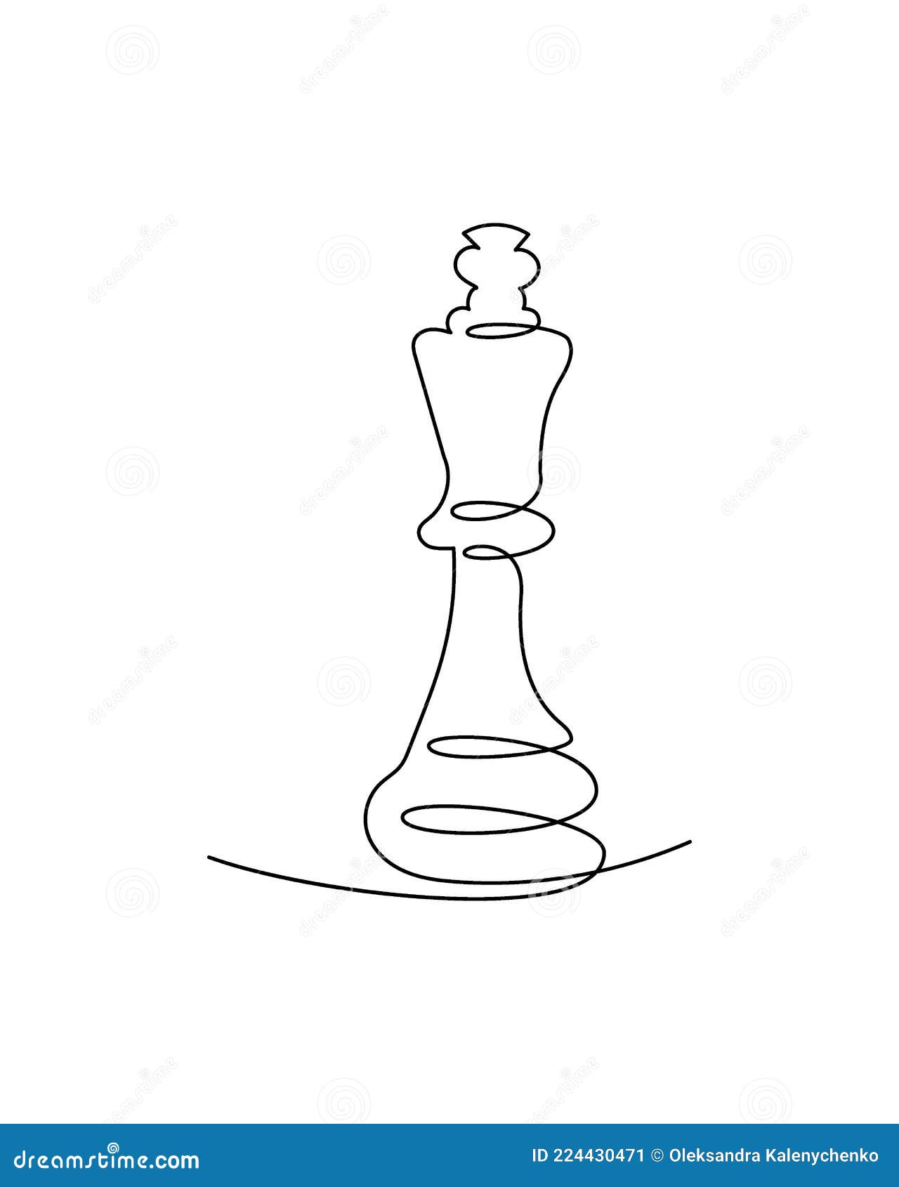 Desenho de arte de linha única de bispo de xadrez, ilustração
