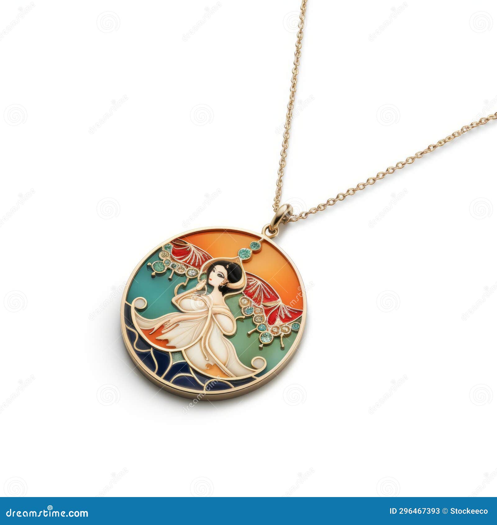 arte del vivo porcelain pendant: modern day princess inspired by art nouveau