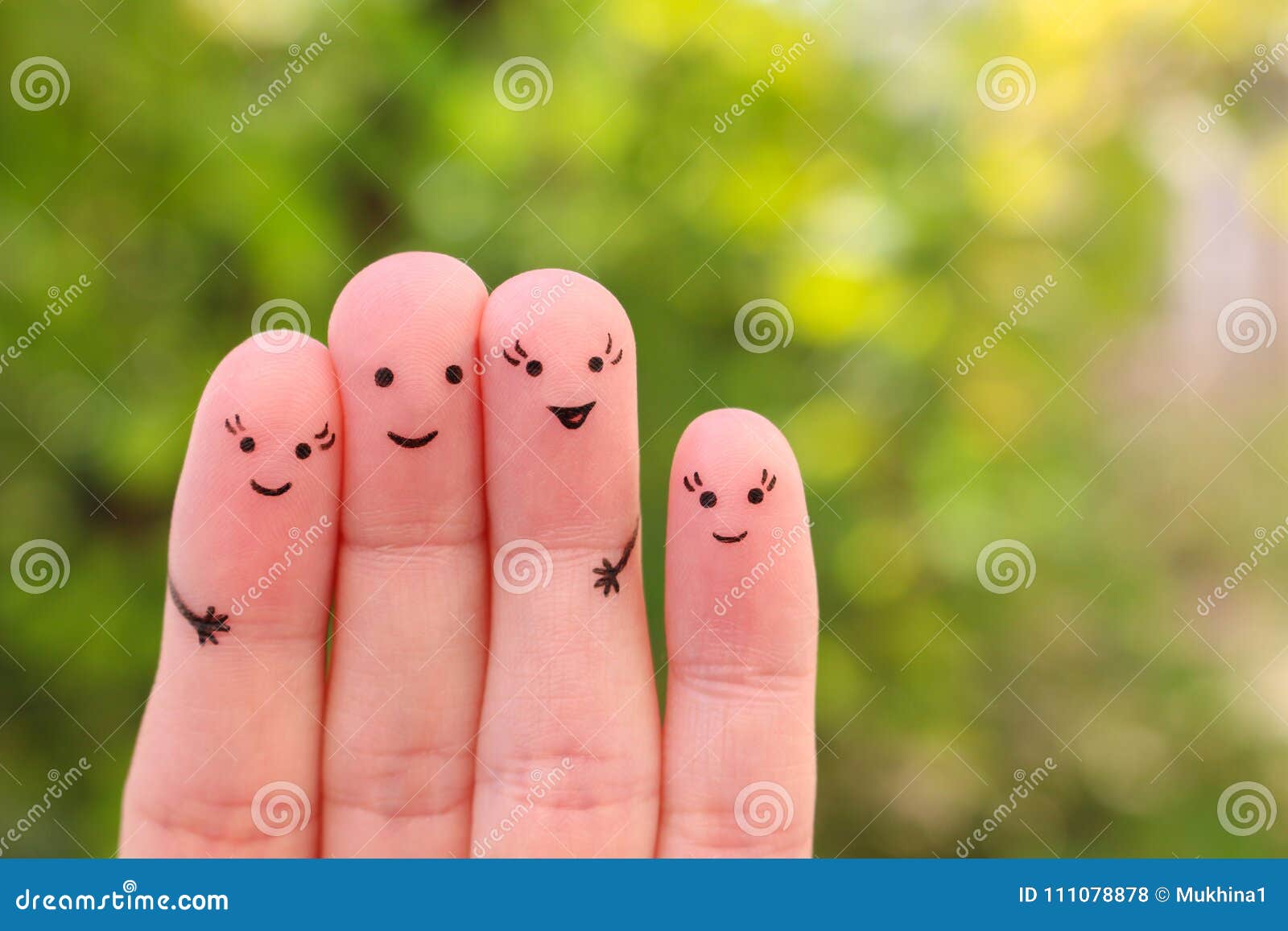 Arte Delle Dita Della Famiglia Fotografia Stock Immagine Di Divertimento Amico