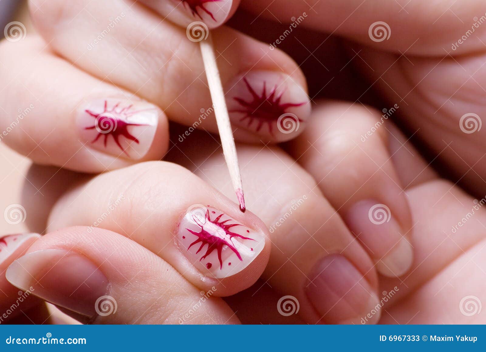 Простые рисунки на ногтях иголкой в домашних условиях