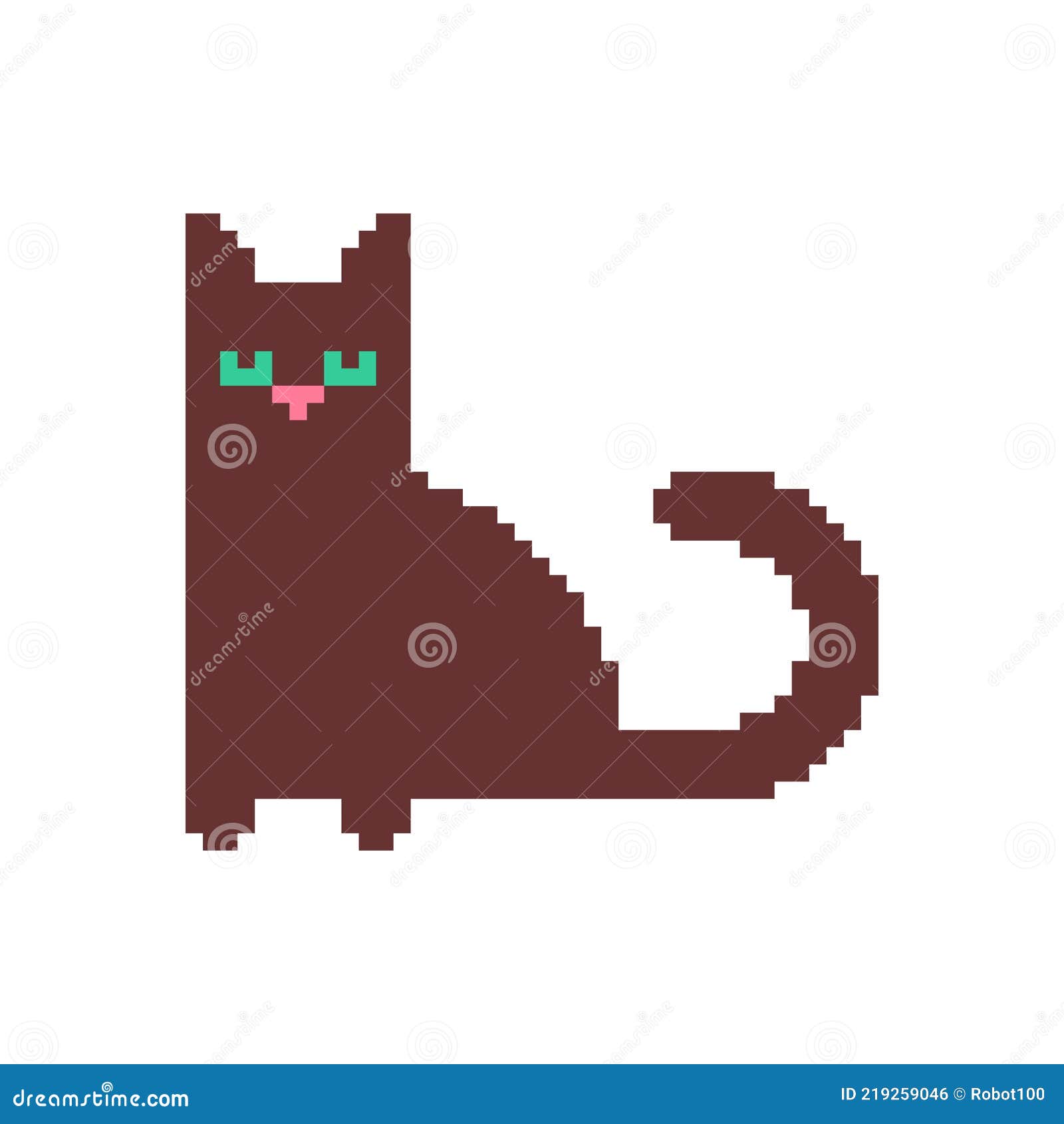 Ícone de cara de gato pixel art para jogo de 8 bits em fundo branco