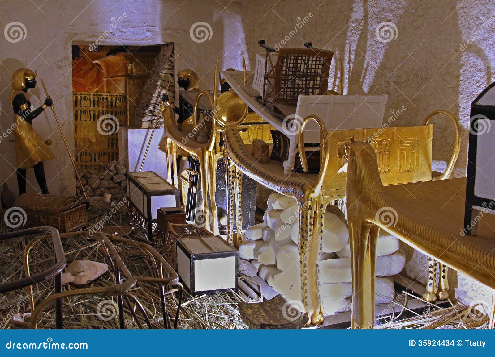 Artefactos Egipcios De La Tumba Foto de archivo Imagen de arte