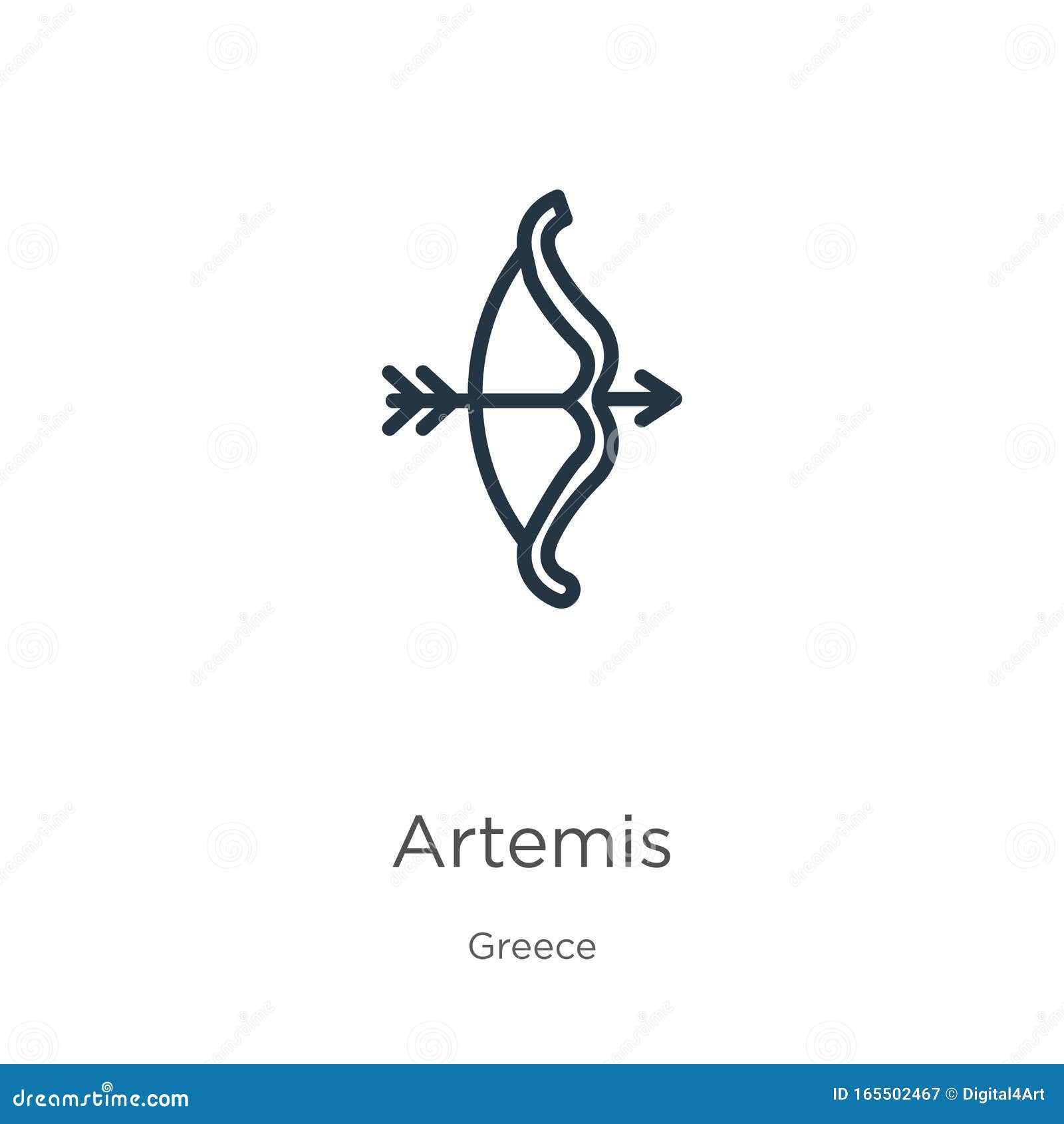 Artemis Icon. Thin Linear Artemis Outline Icon Isolated on White