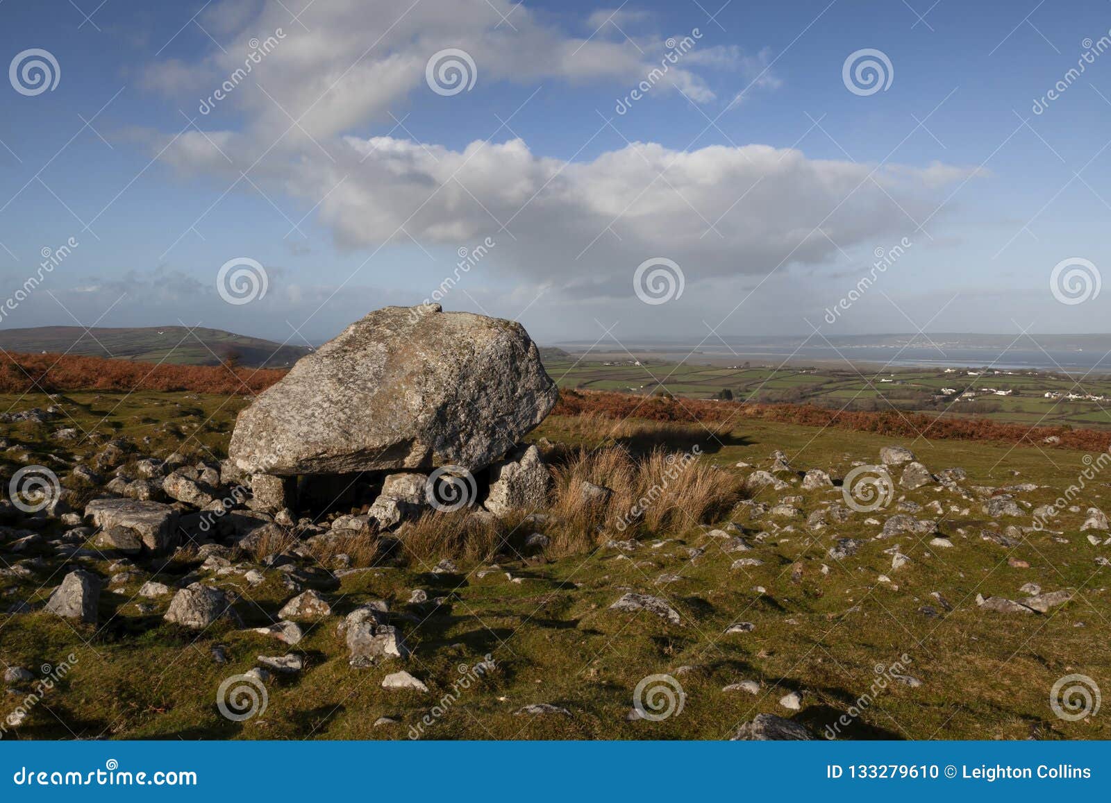 Arthur`s Stone on the Gower Peninsula Stock Photo Image of horizon