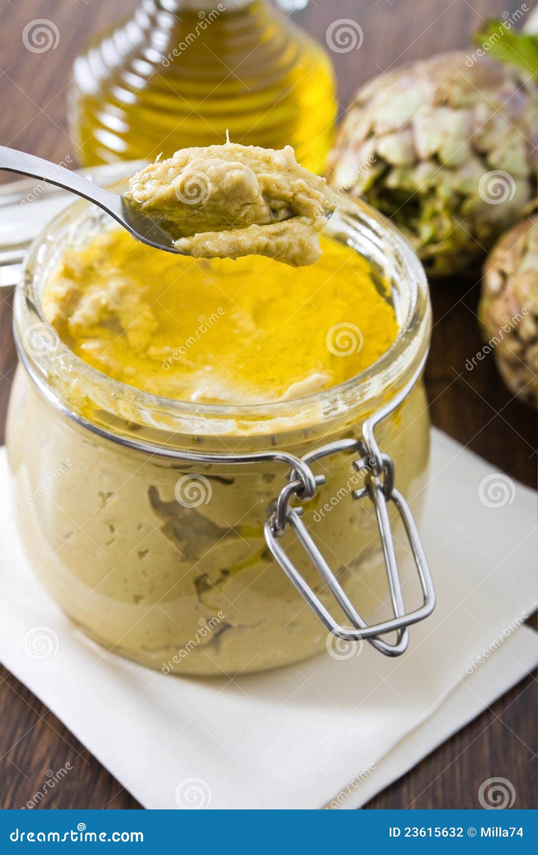Artichoke Pesto in Glass Jar. Stock Photo Image of edible, ingredient