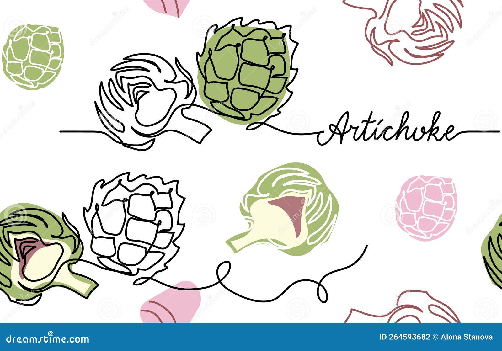Artichoke Continuous Line Drawing. One Line Art Of Cardoon, Plant