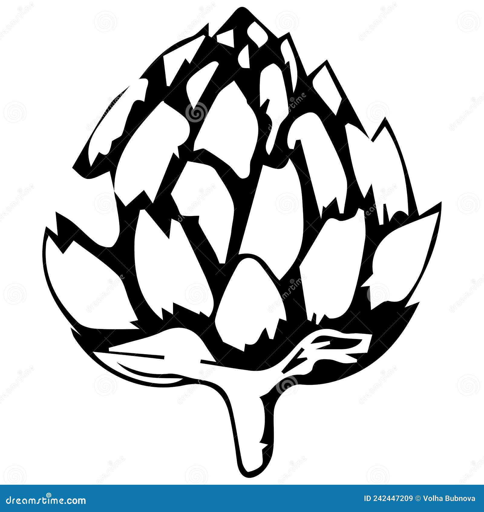 Artichoke Vegetable. Graphics. Hand Drawing Stock Vector Illustration