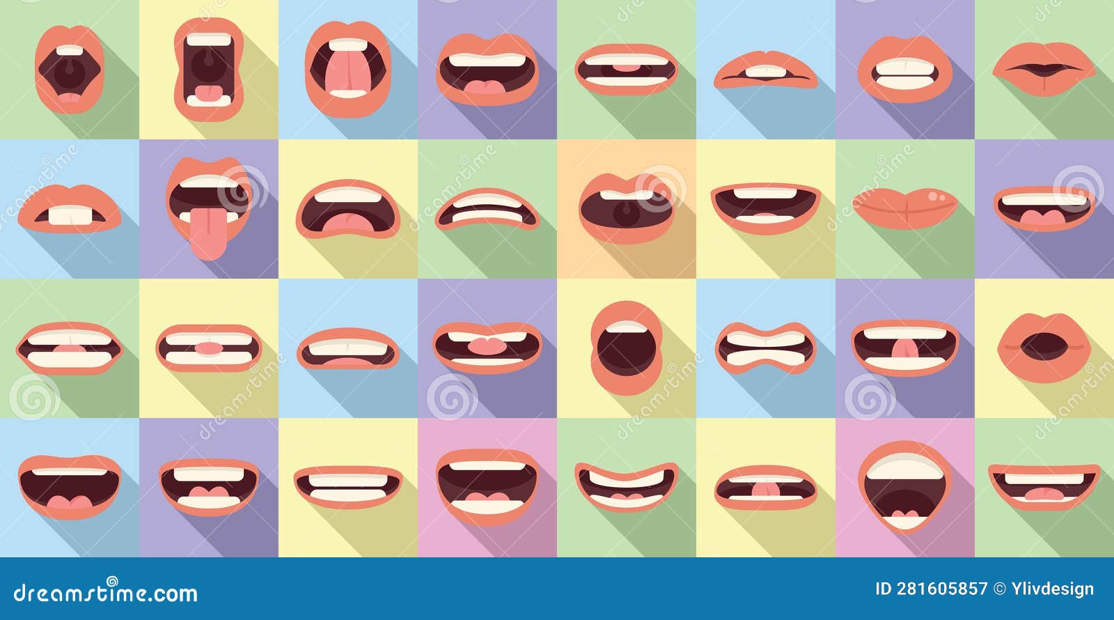 Articulation Icons Set Flat Vector. Childhood Development Stock Vector