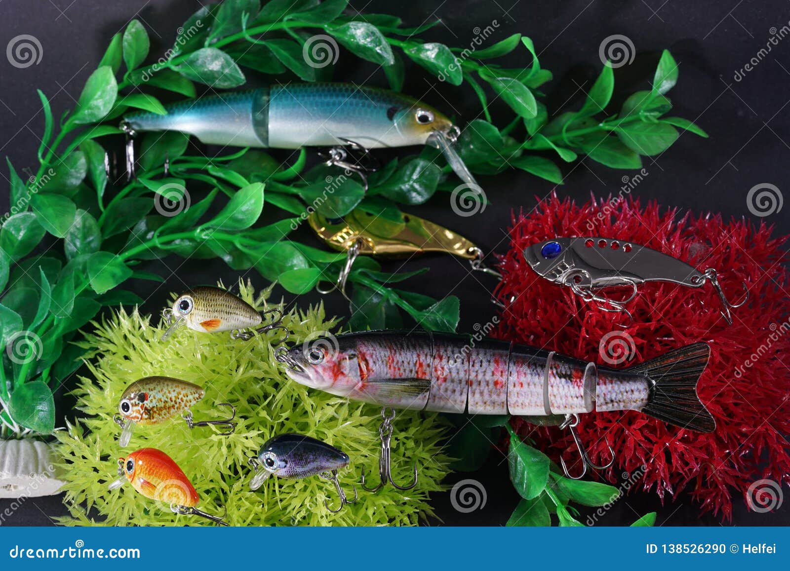Artificial Aquarium with Artificial Fish that are Good for Fishing for  Predator Fish Stock Photo - Image of goldfish, yellow: 138526290