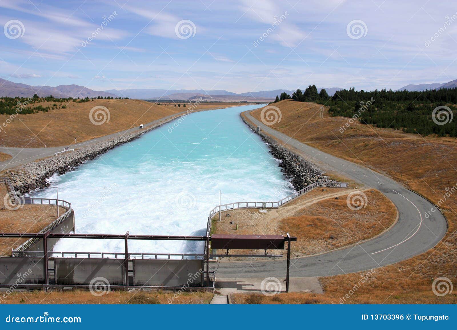 Artificial canal stock photo. Image of water, zealand 13703396