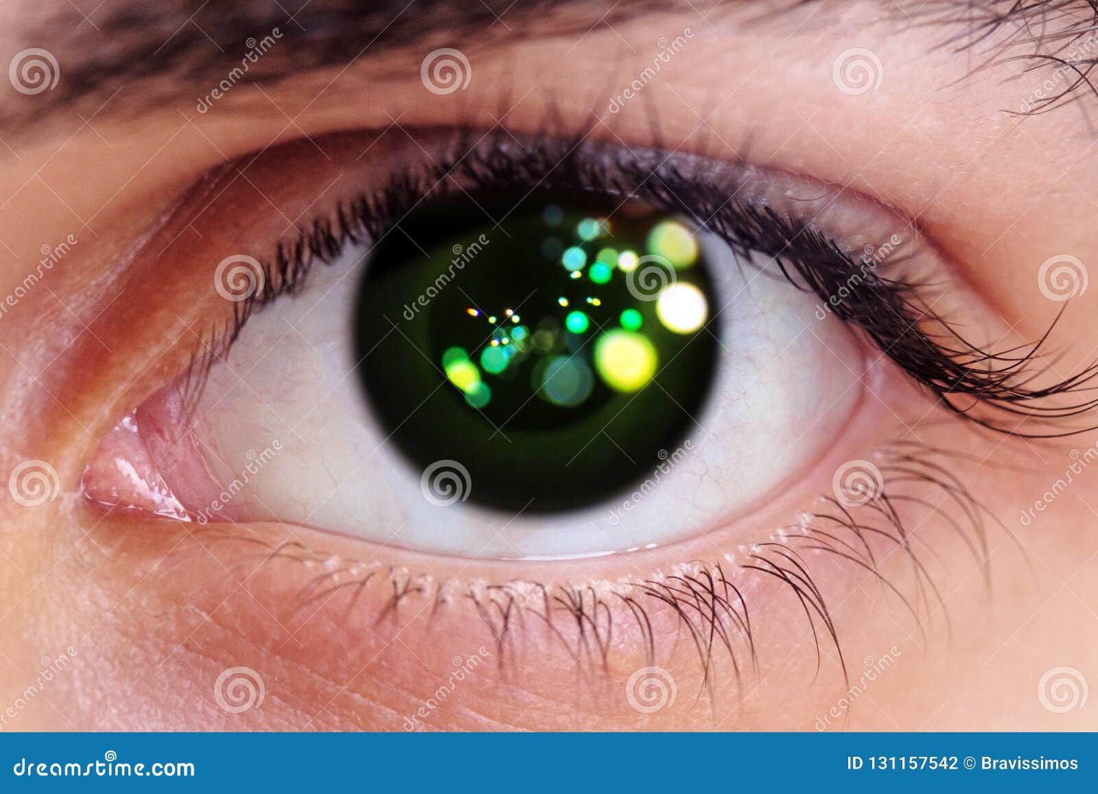 Artificial Close-up Eye Cyborg Face of Mechanical Robot, Future with ...