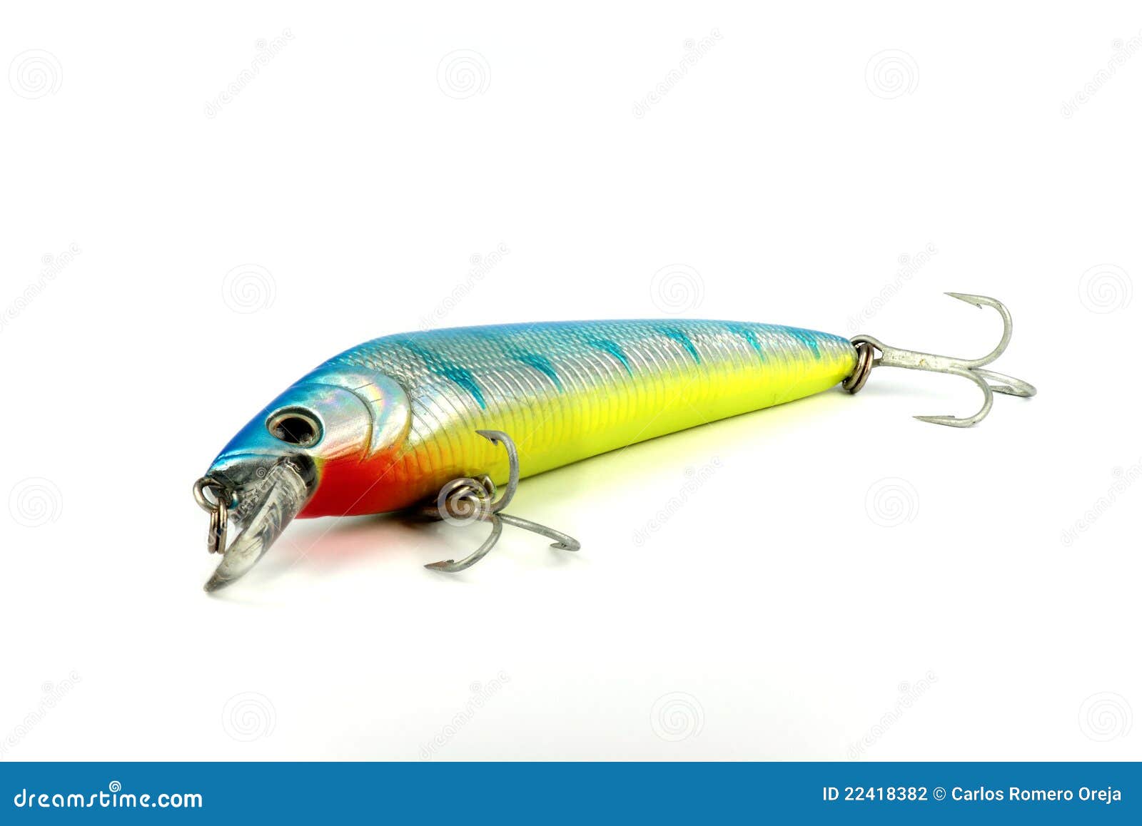 Artificial Fish Blue on White Stock Photo - Image of floating, sport:  22418382
