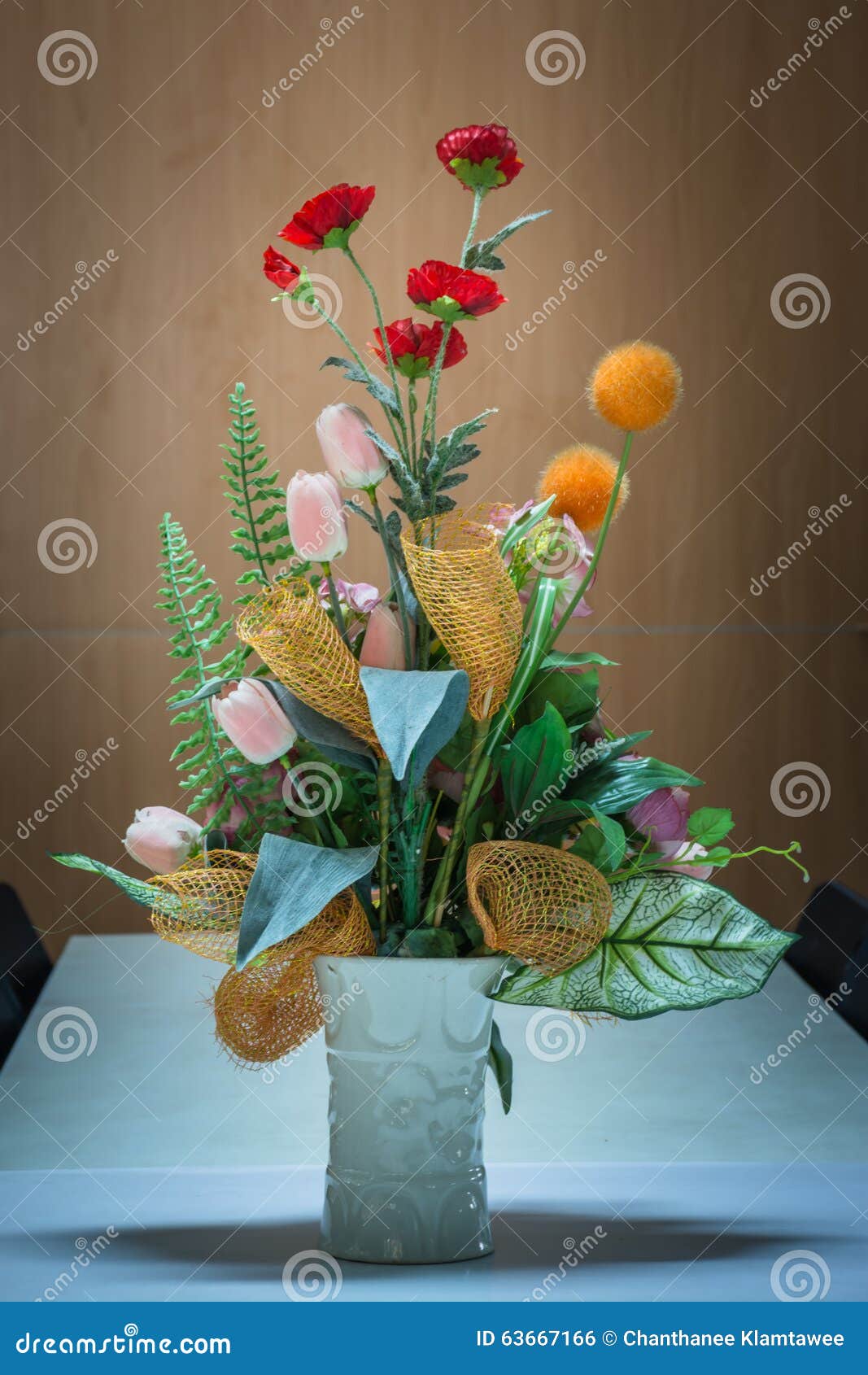 Artificial flower in vase stock photo. Image of arrangement 63667166