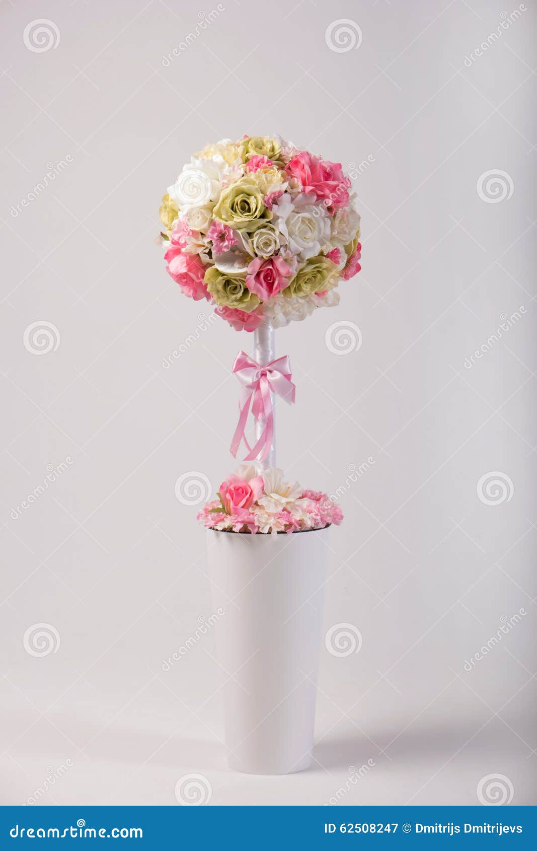 Artificial Flowers Bouquet in the Vase on White Stock Image Image of