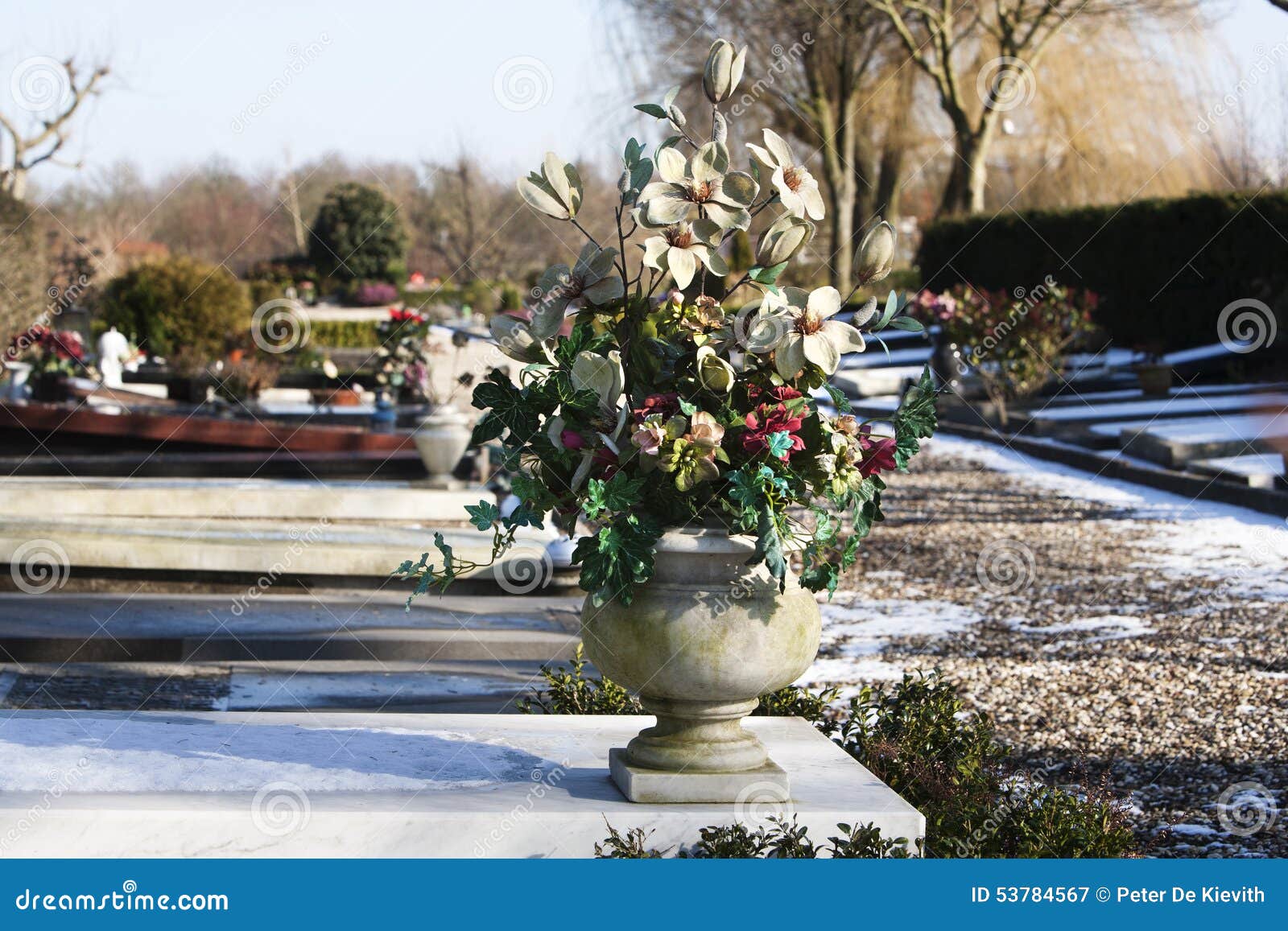 Artificial Flowers on a Grave Stock Image Image of sadness, mourn