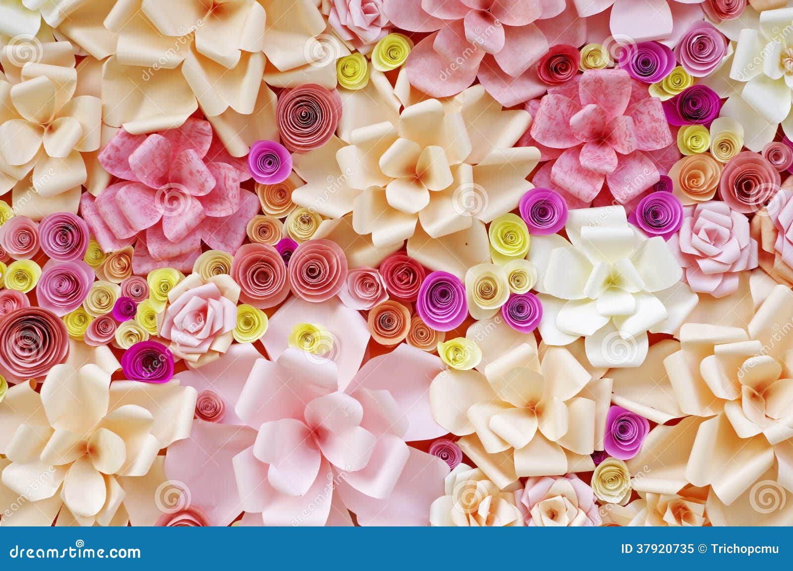 Artificial Flowers Made of Paper Stock Image Image of beautiful, structure 37920735