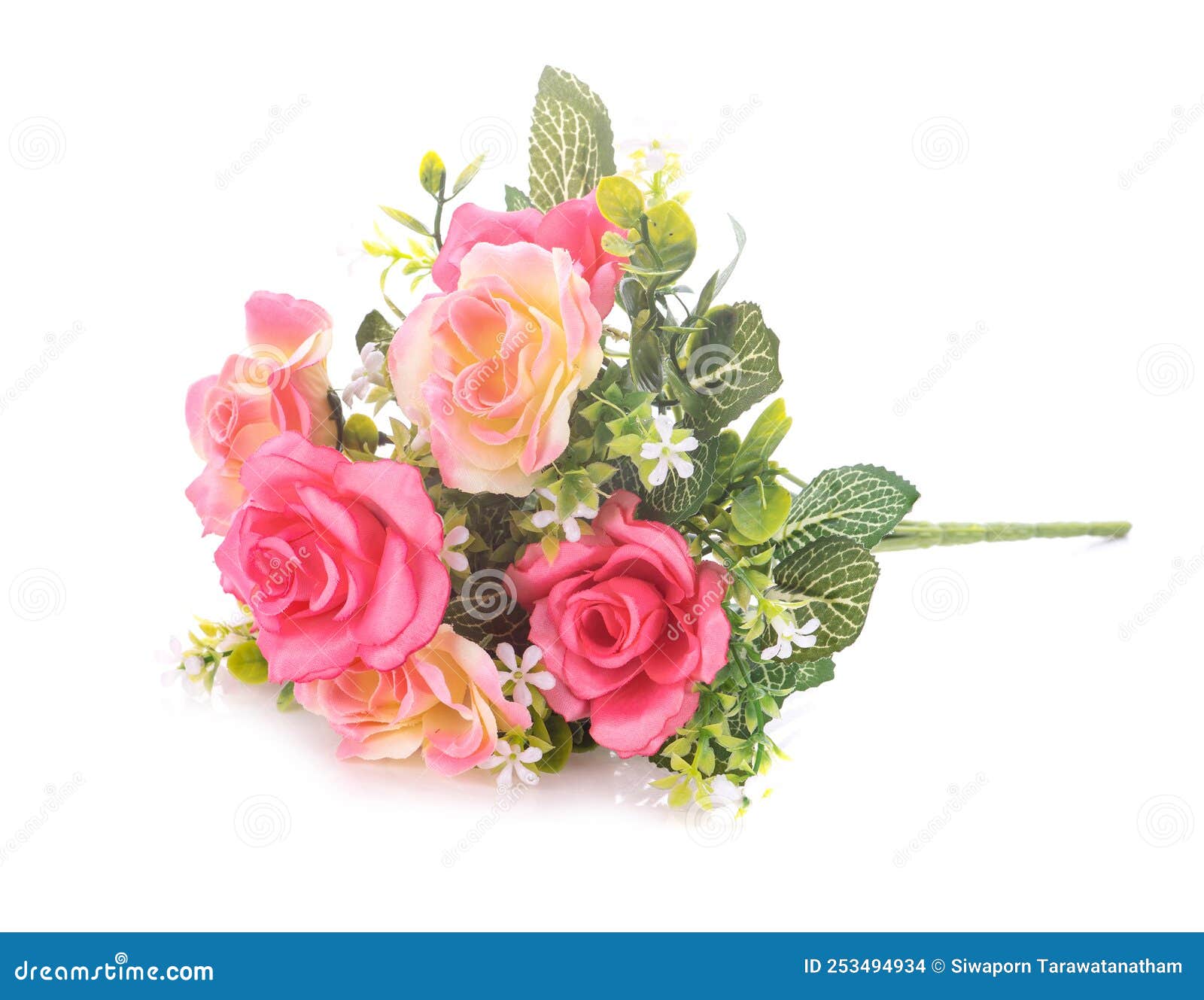 Artificial Flowers Rose Isolated on White Background Stock Photo Image of bright, background