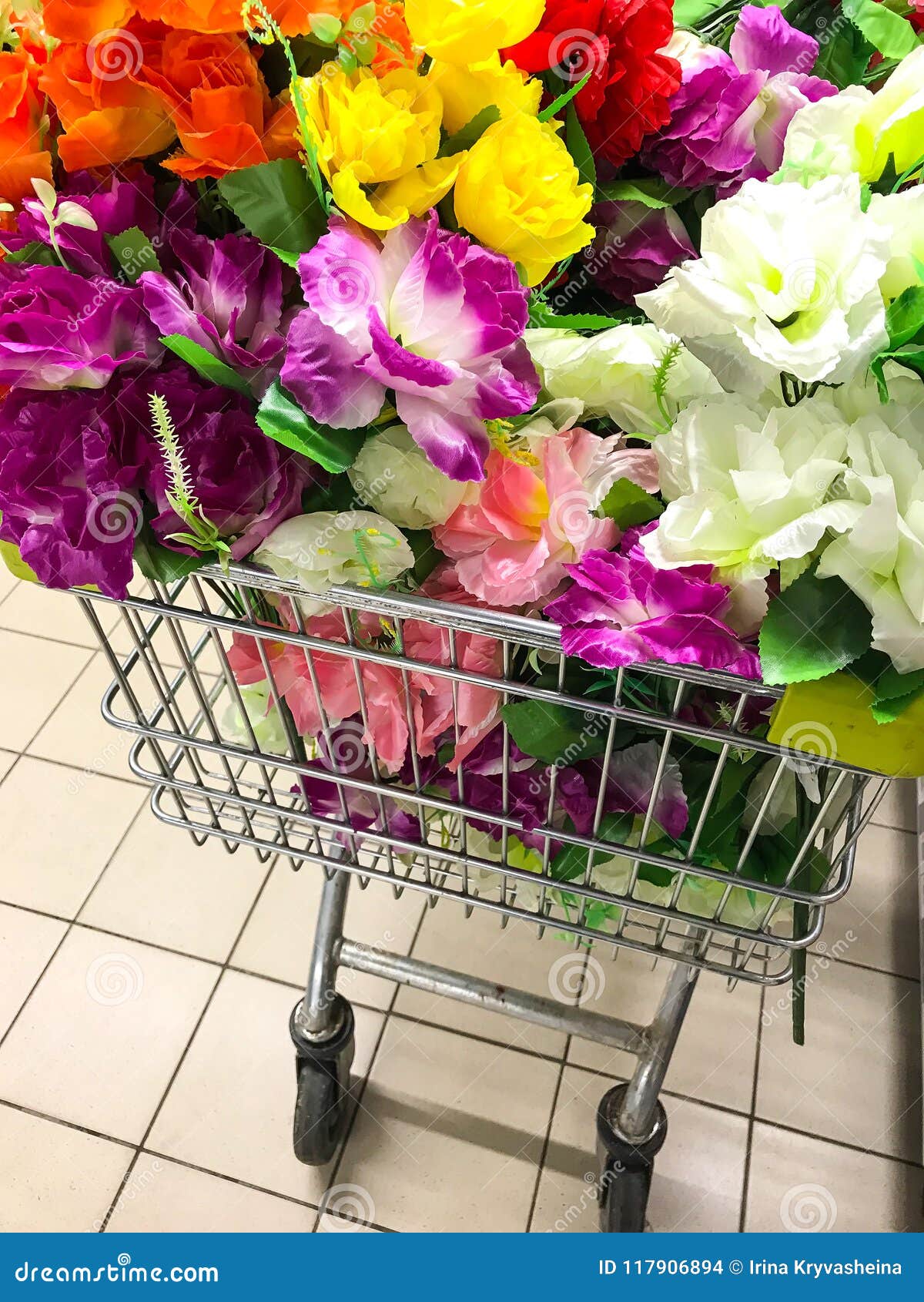 Artificial Flowers in Store Stock Photo Image of bright, garden