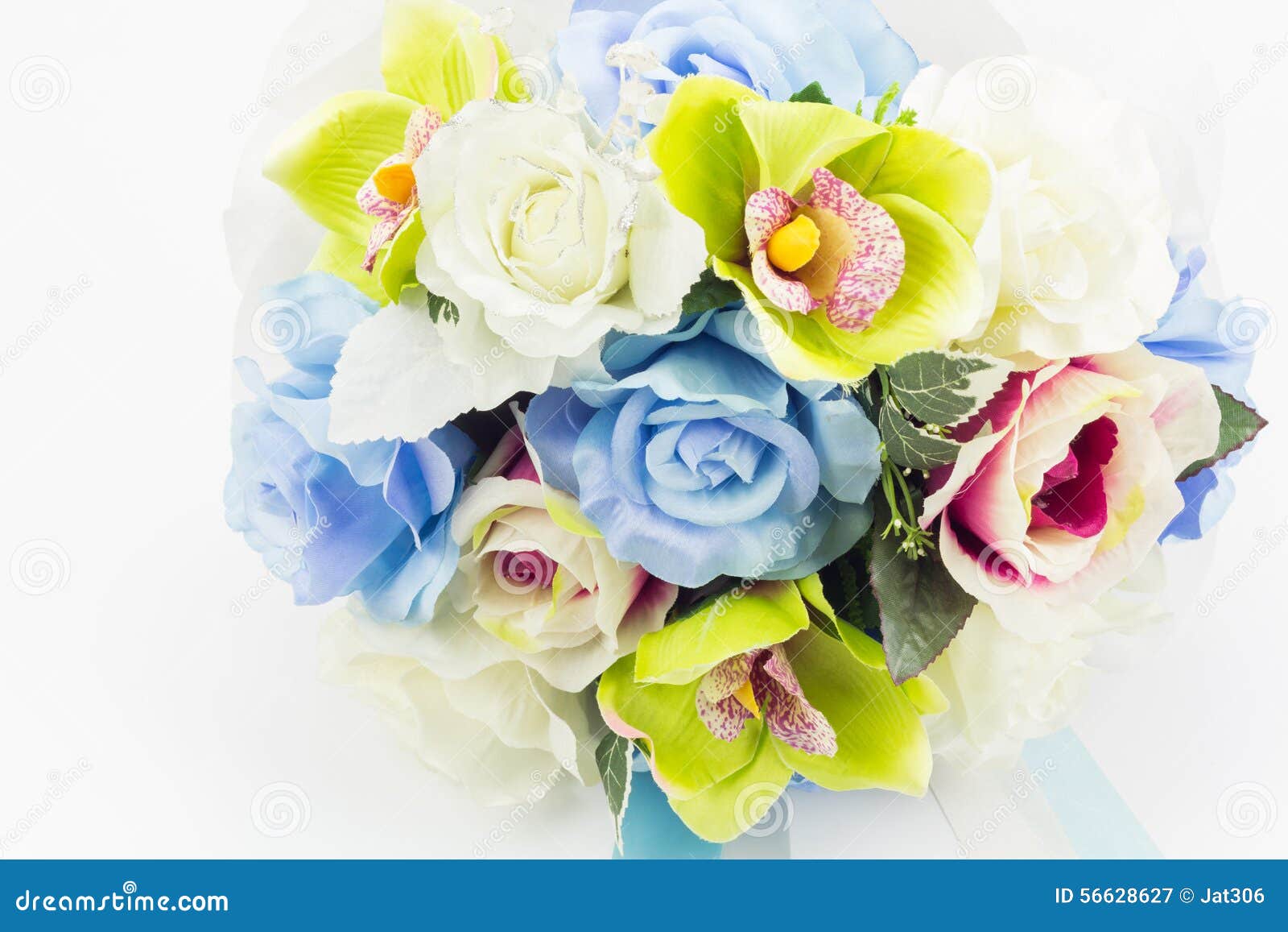 Artificial Flowers on White Background Stock Image Image of home, colorful 56628627