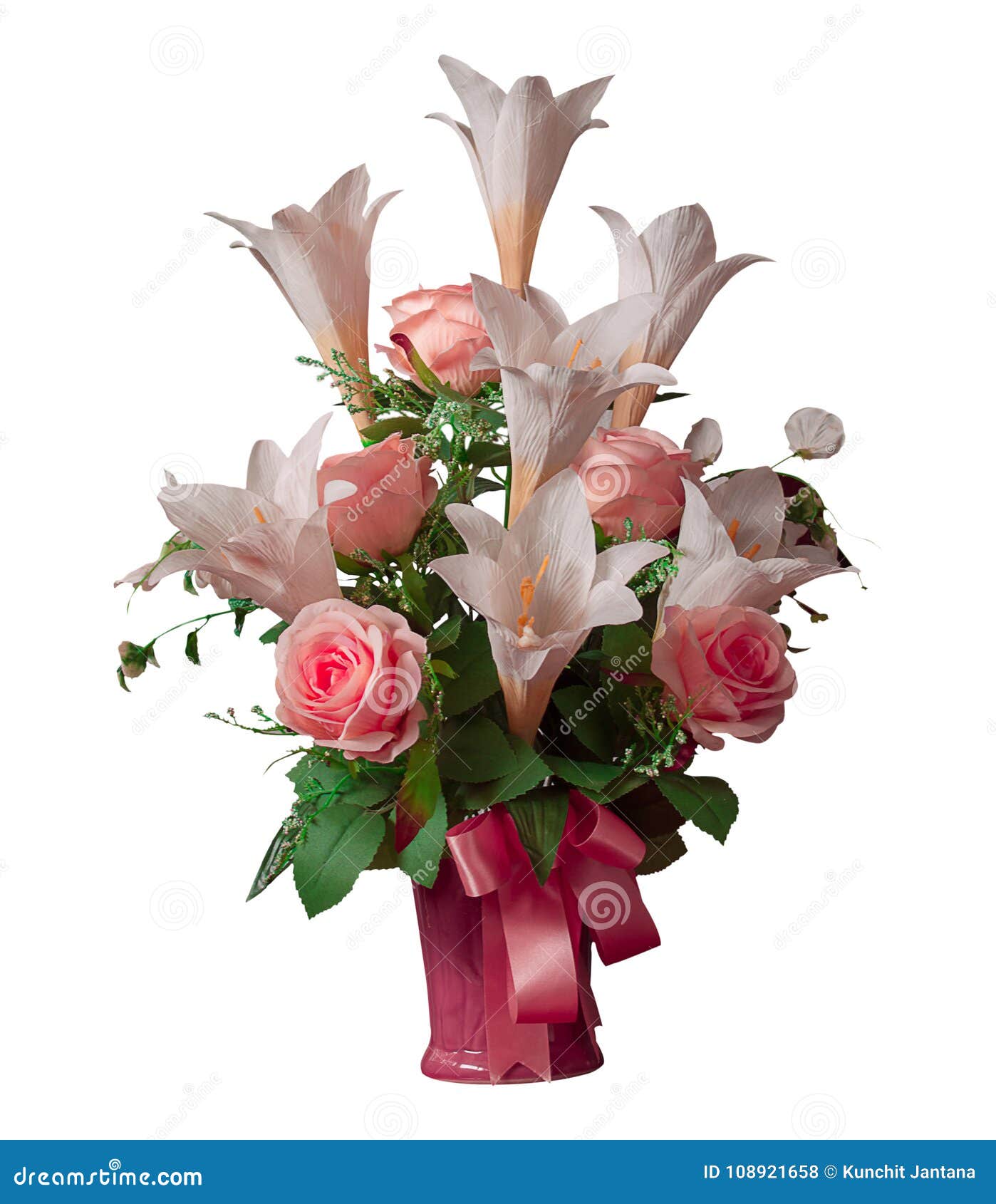 Artificial Flowers White Background. Stock Photo Image of bloom, flower 108921658