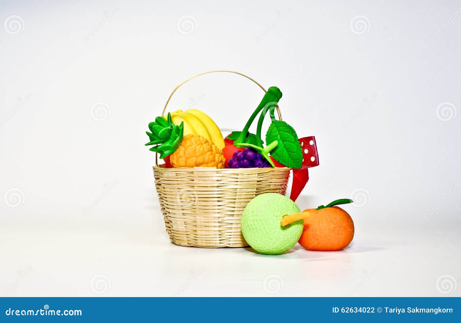 Artificial Fruits in Tiny Basket Stock Photo Image of orange, small