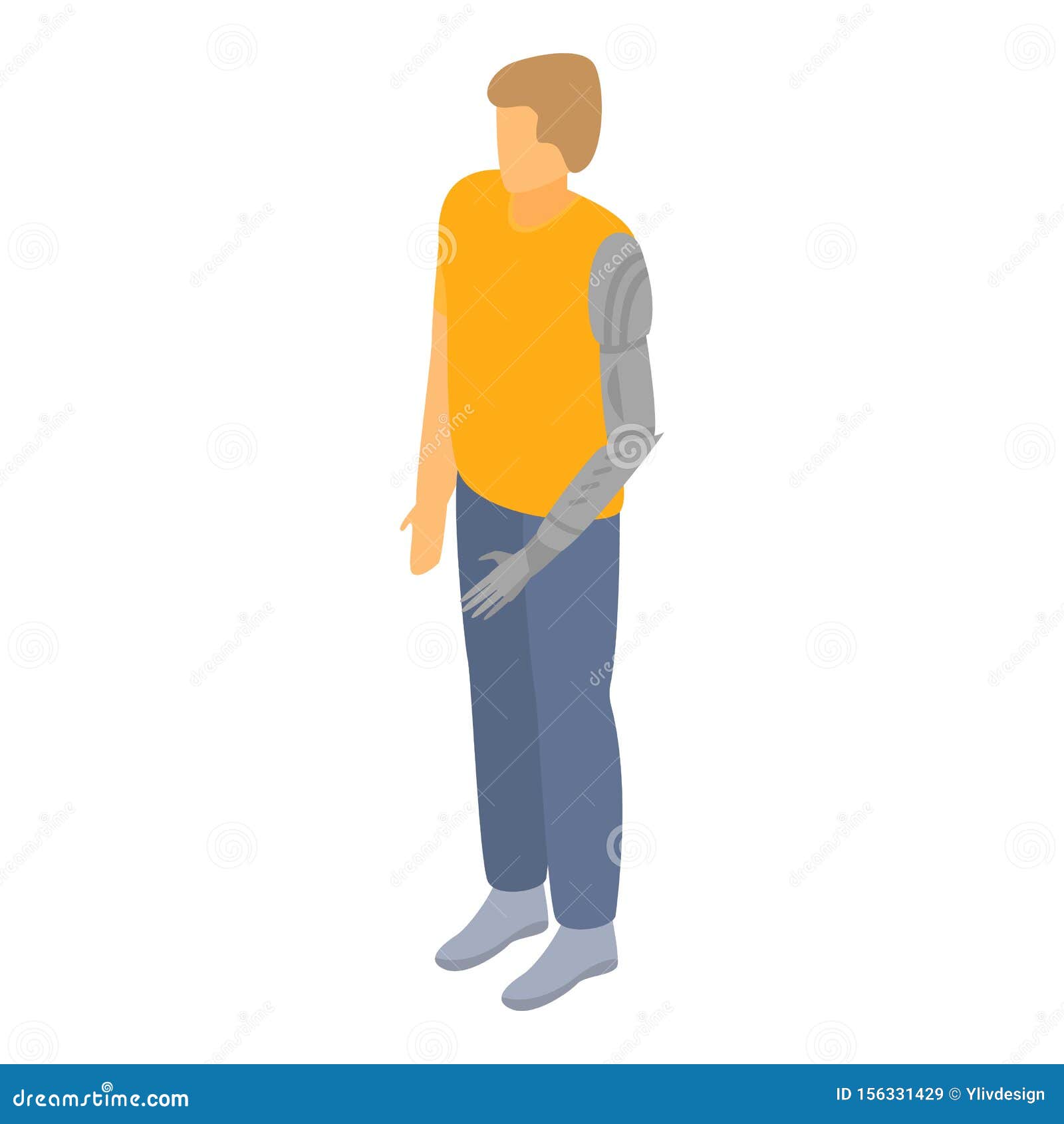 Artificial Hand Limbs Icon, Isometric Style Stock Vector Illustration