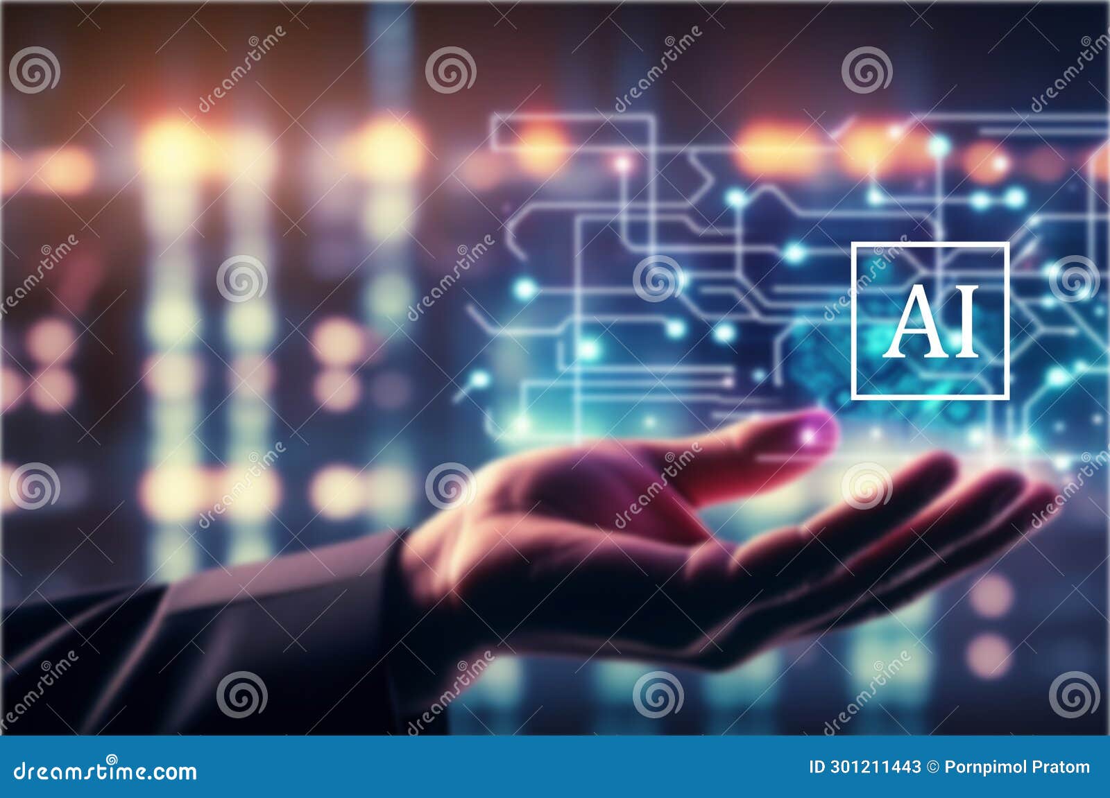 Artificial Intelligence Ai Circuit Board in Shape Electronic Stock ... Circuit Diagram