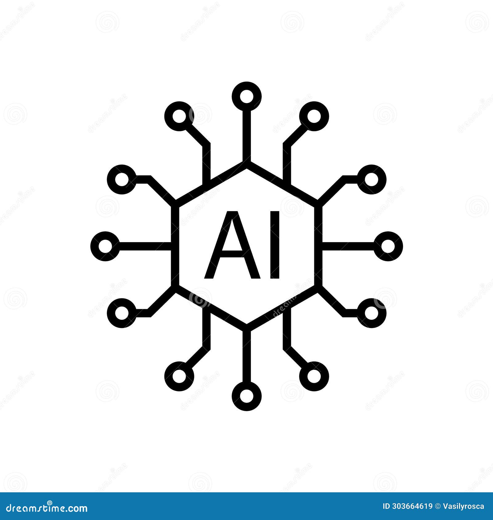 artificial intelligence ai processor chip  icon. processor circuit ai line icon logo business technology .