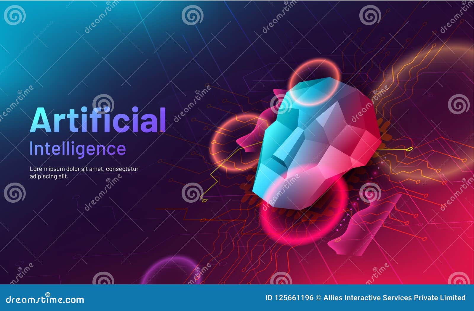 Artificial Intelligence (AI) Responsive Web Template Design, Low Stock