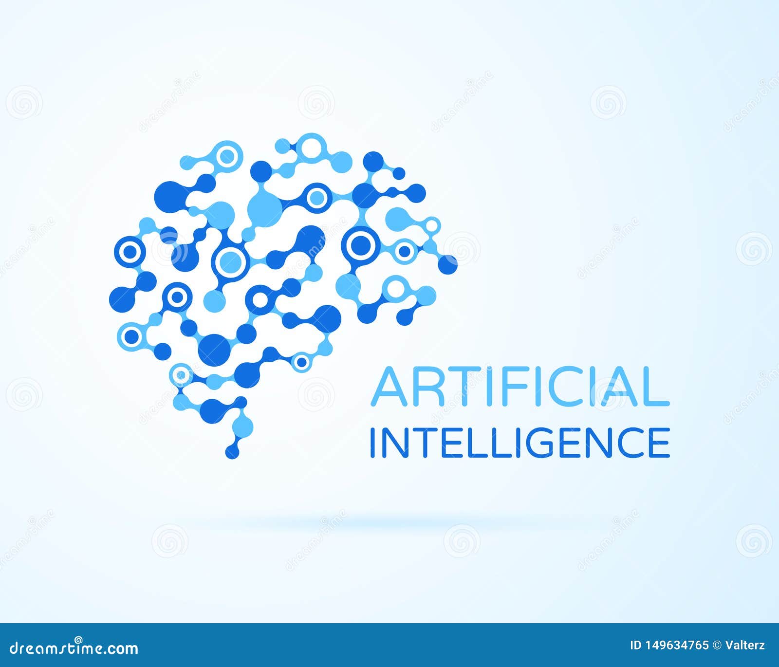 artificial intelligence ai  logo. artificial human brain. artificial intelligence and machine learning concept. neural
