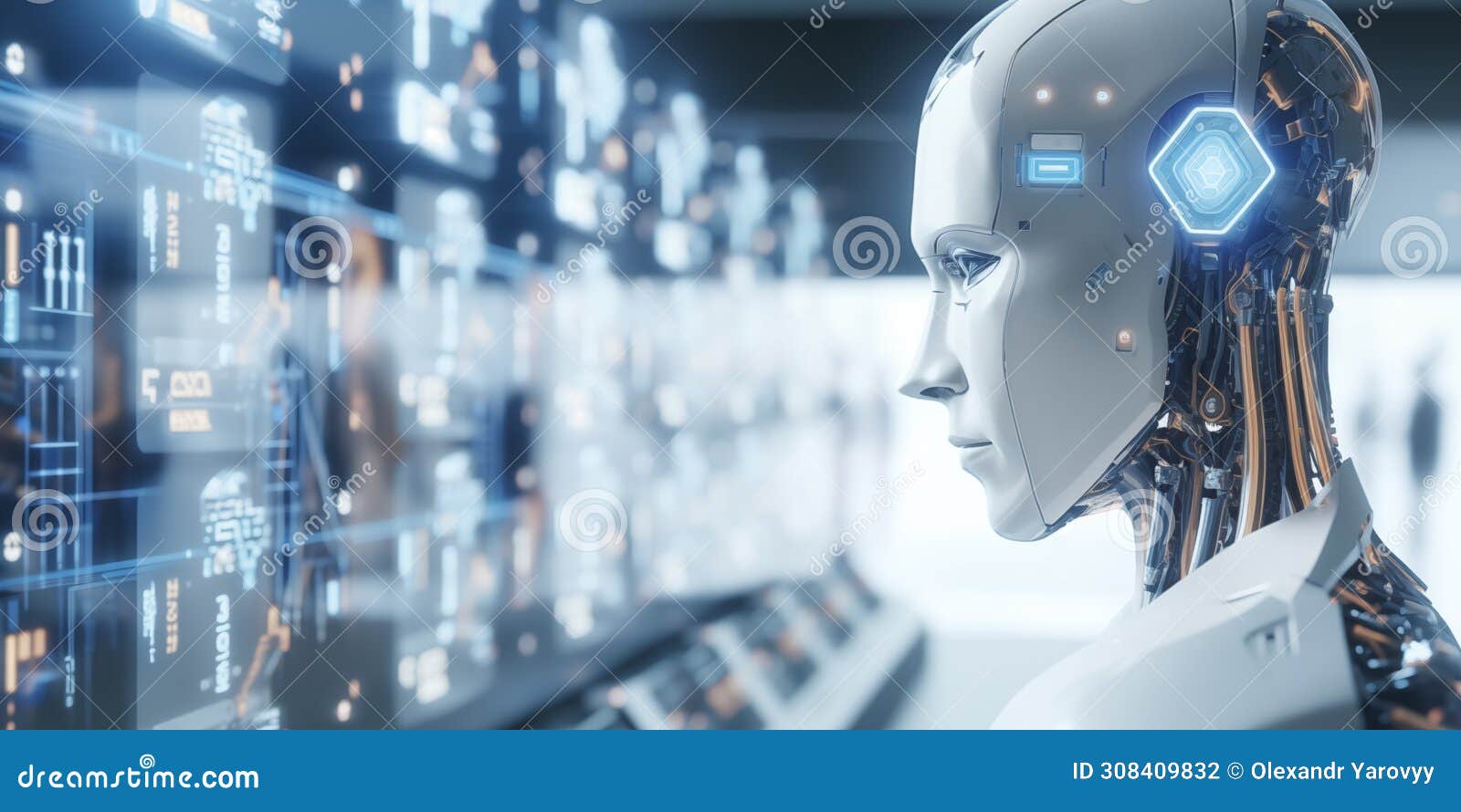 artificial intelligence background.glow of technology. digital life of reason. futuristic robot. programming coding technology