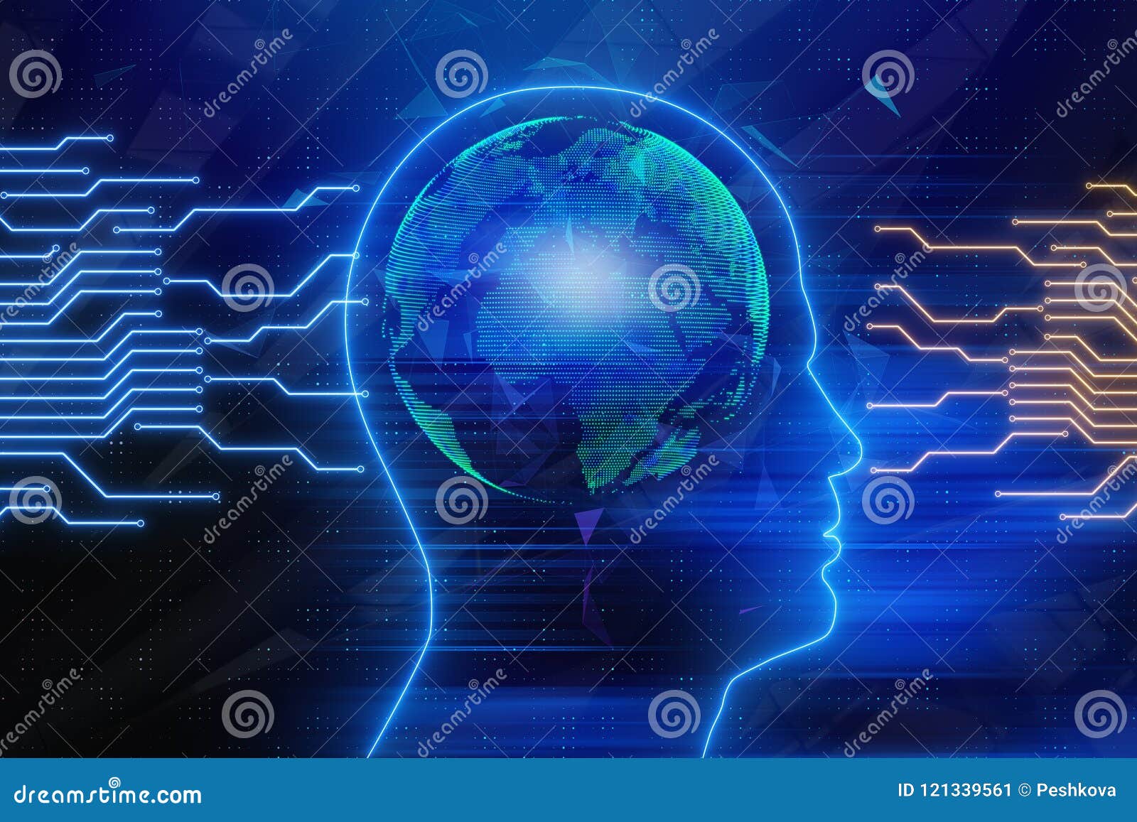 Artificial Intelligence Concept at Board Circuit Background Stock ...